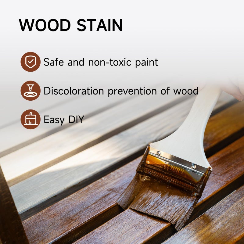 MOLLOR Wood Stain Water Based, Multiple Finishes Wood Oil for Indoor and Outdoor Furniture, Wood Paneling, Cabinets and More, Fast Drying, Low Odor (16oz, Natural with Tools) - Image 2